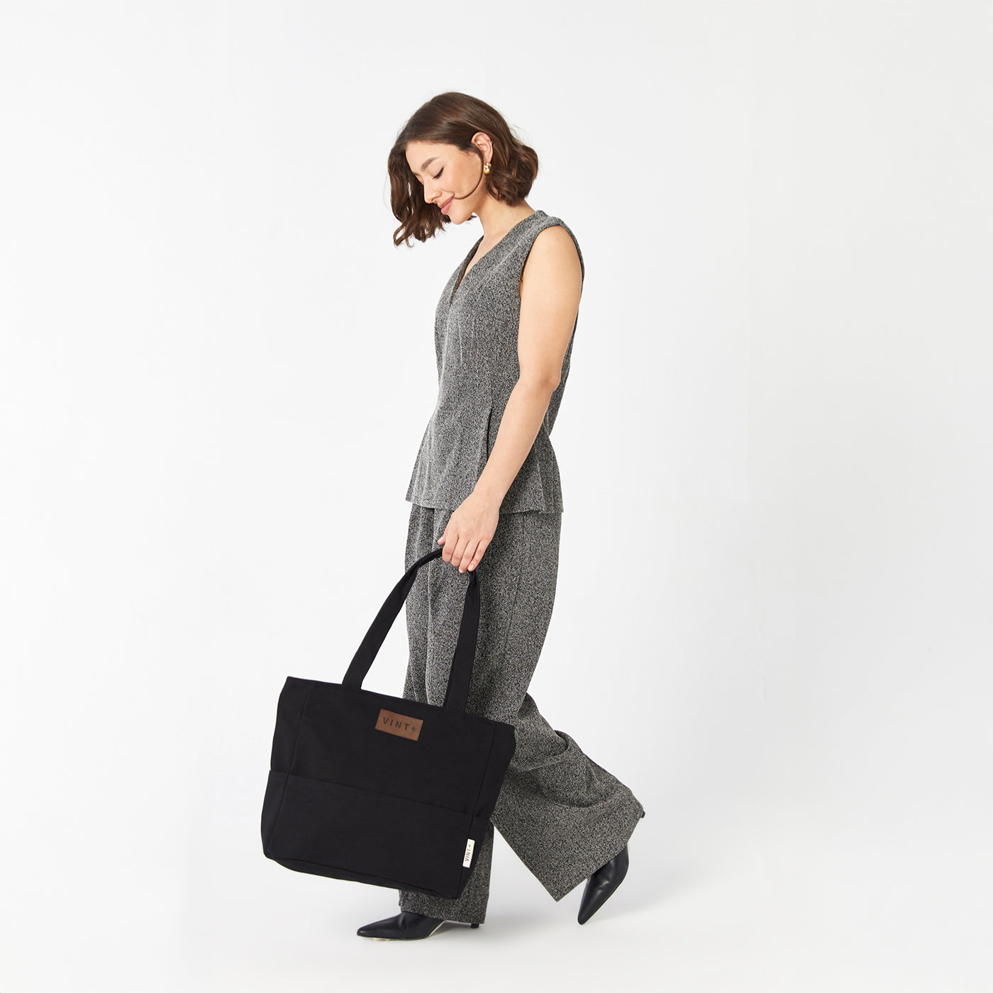 KANVAS SHOPPER ÇANTA - SİYAH