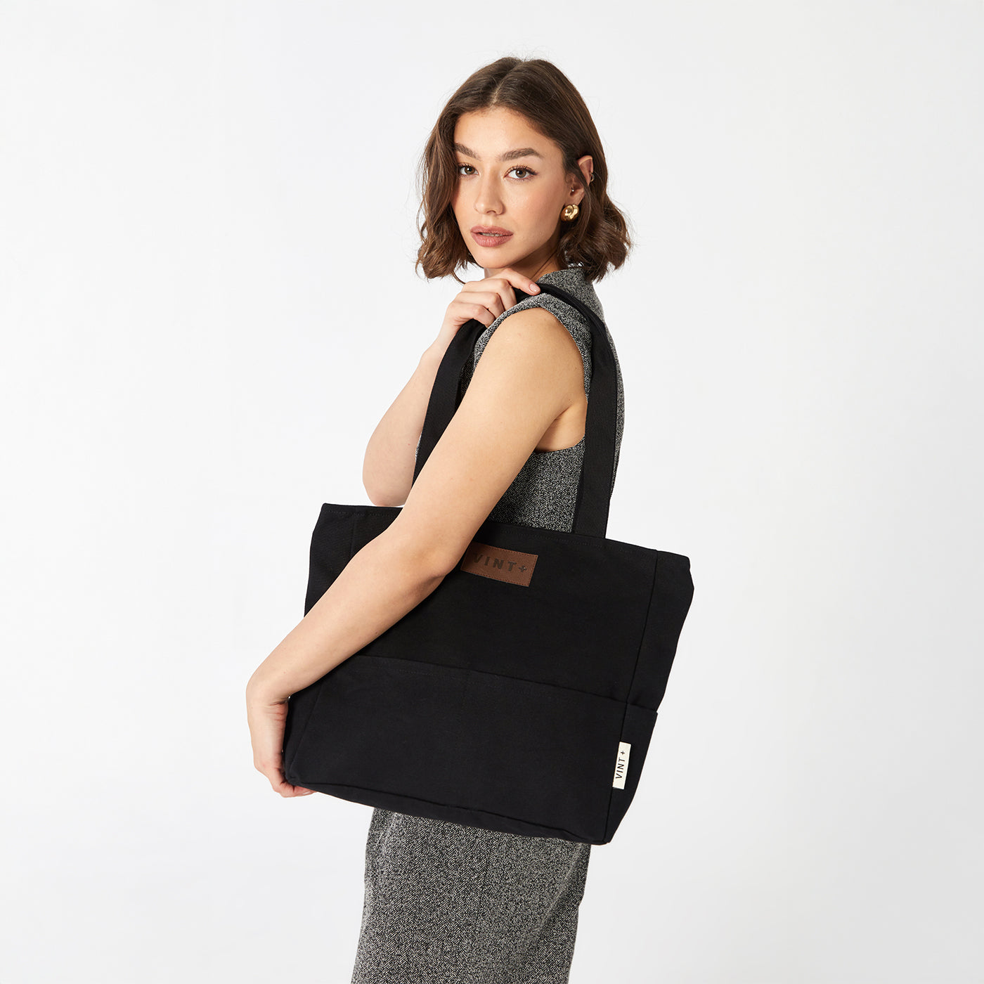 KANVAS SHOPPER ÇANTA - SİYAH