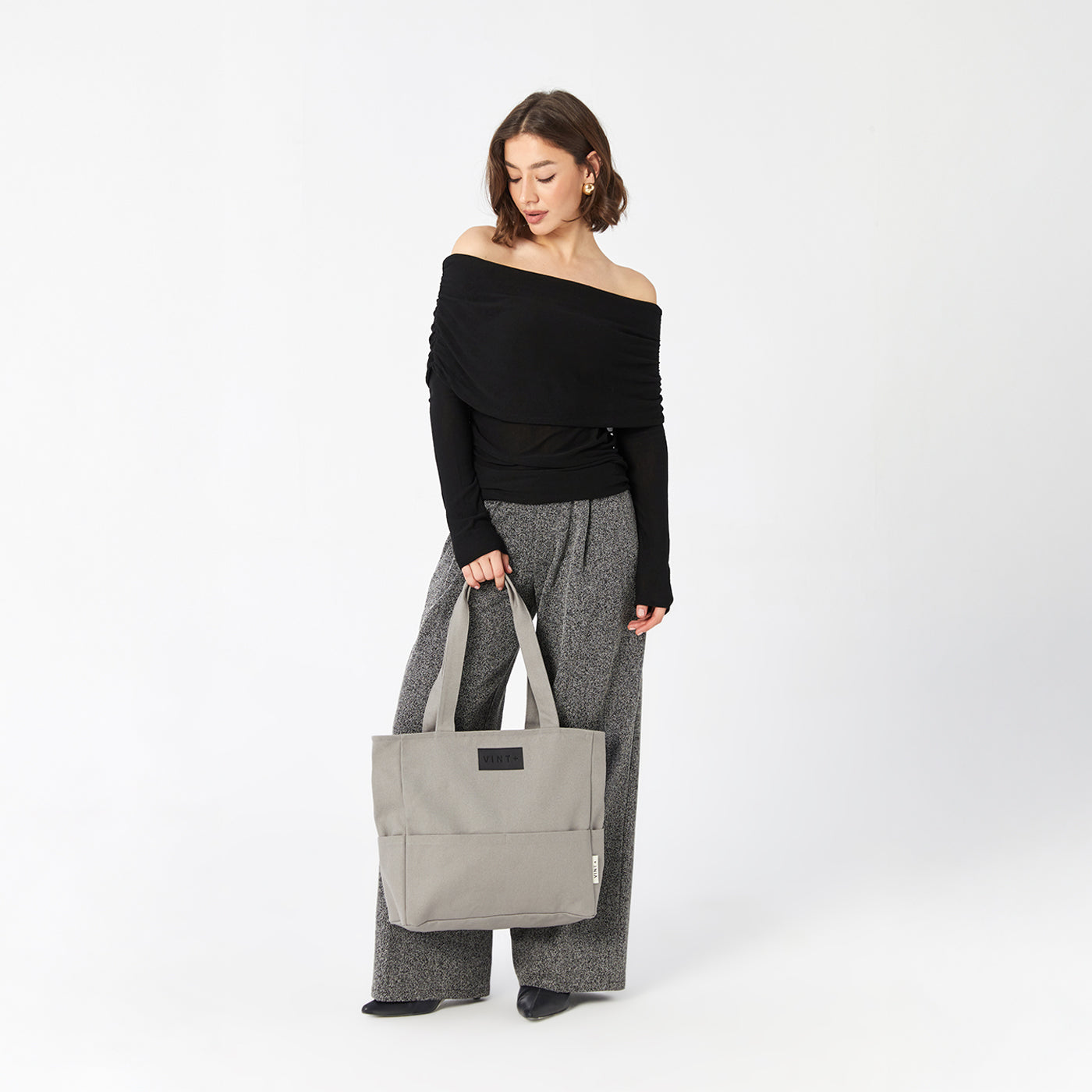 KANVAS SHOPPER ÇANTA - GRİ