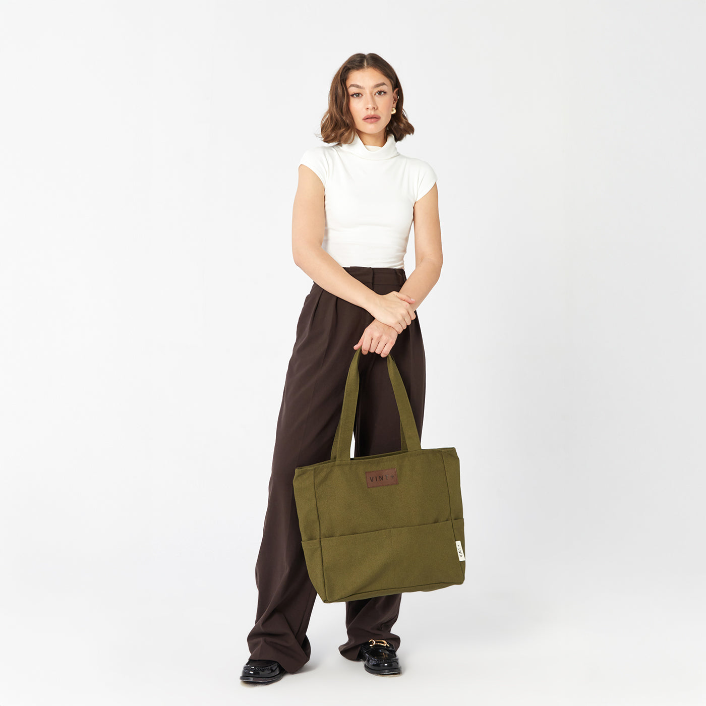 KANVAS SHOPPER ÇANTA - HAKİ