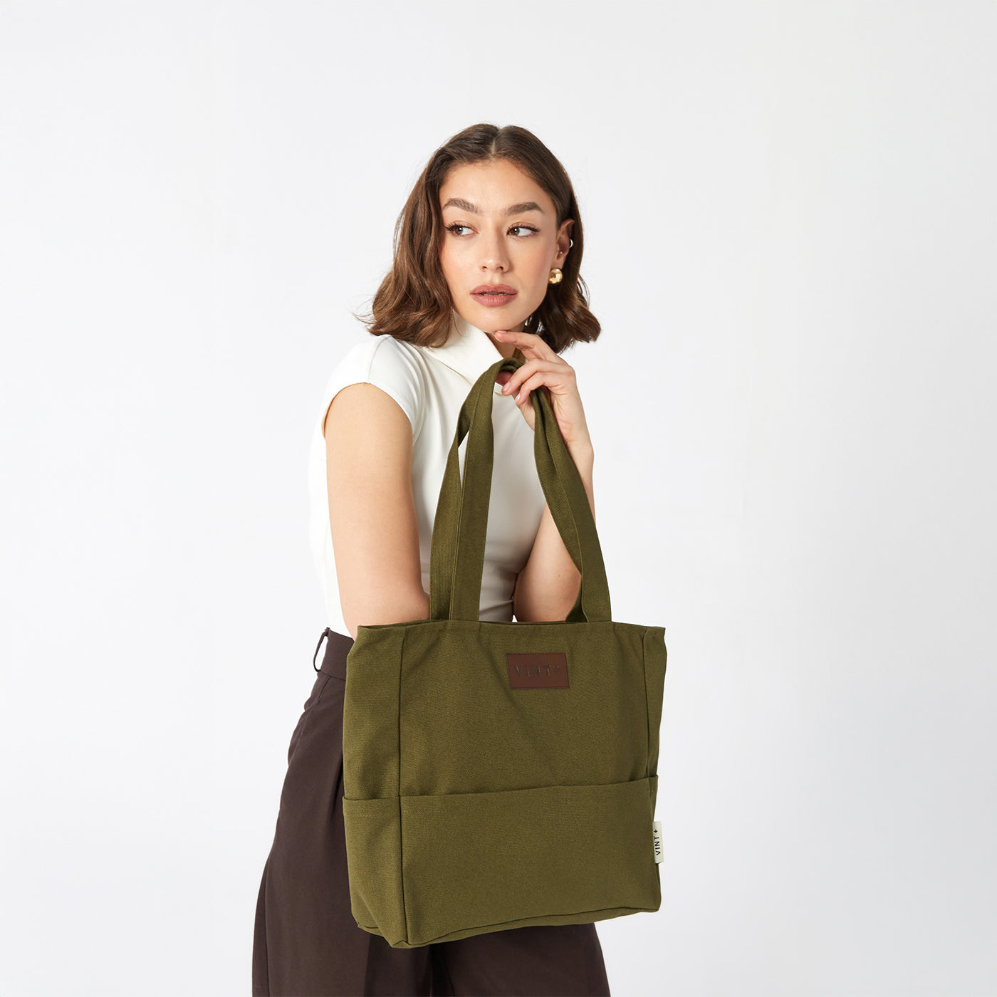 KANVAS SHOPPER ÇANTA - HAKİ