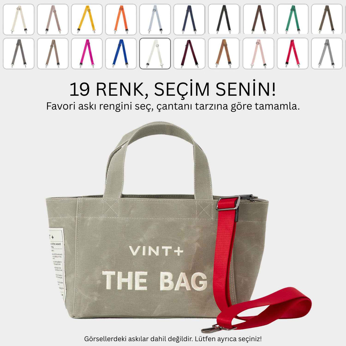 FERMUARLI MUMLU KANVAS TOTE ÇANTA - KÜÇÜK - AÇIK YEŞİL