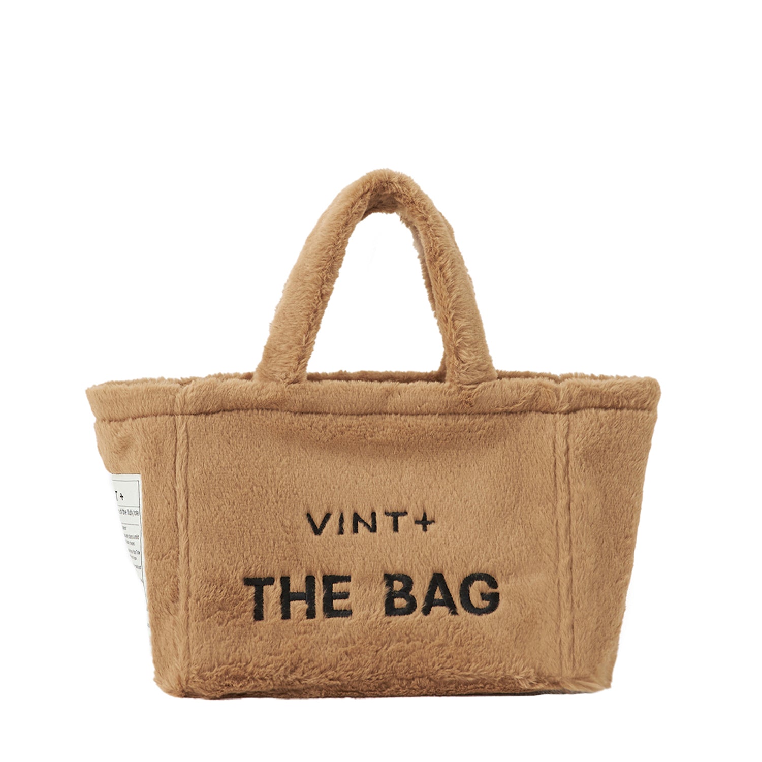 FERMUARLI PELUŞ TOTE ÇANTA - KÜÇÜK - KAHVE