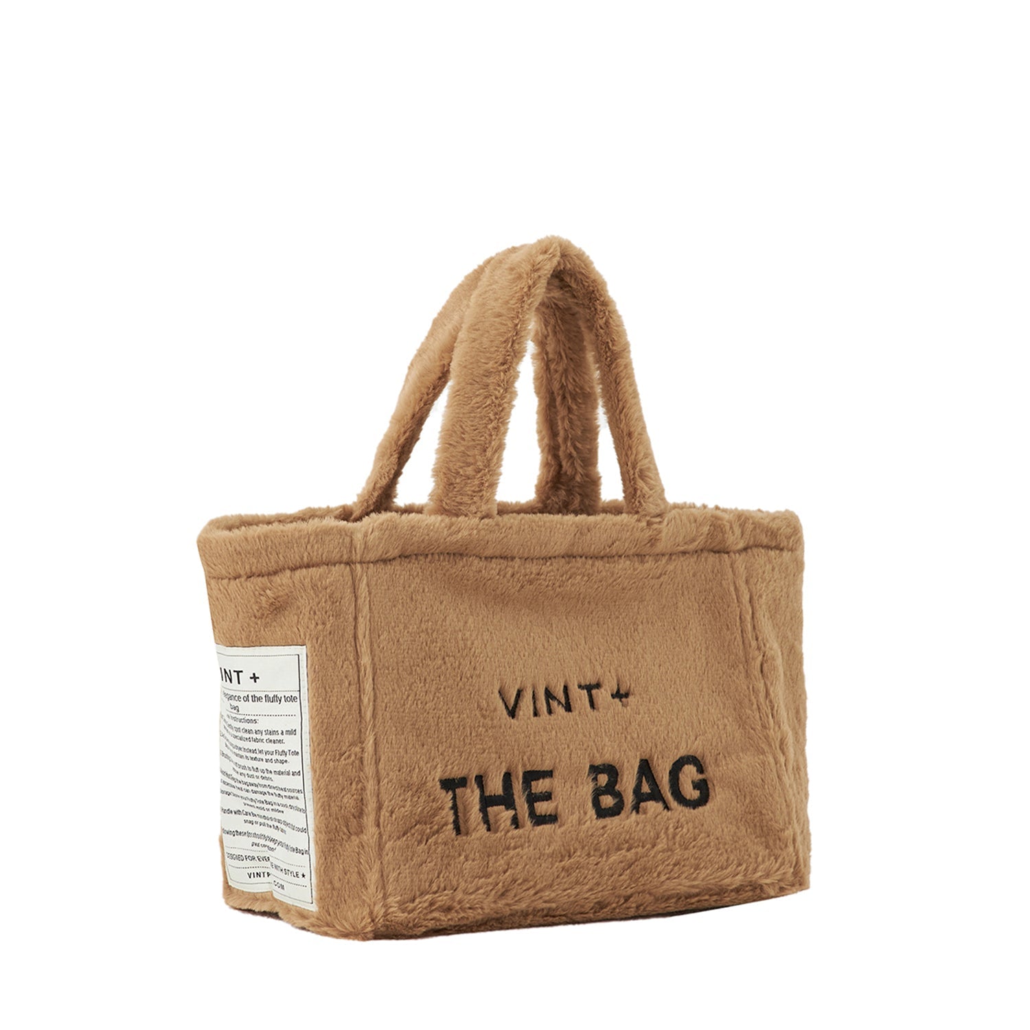 FERMUARLI PELUŞ TOTE ÇANTA - KÜÇÜK - KAHVE