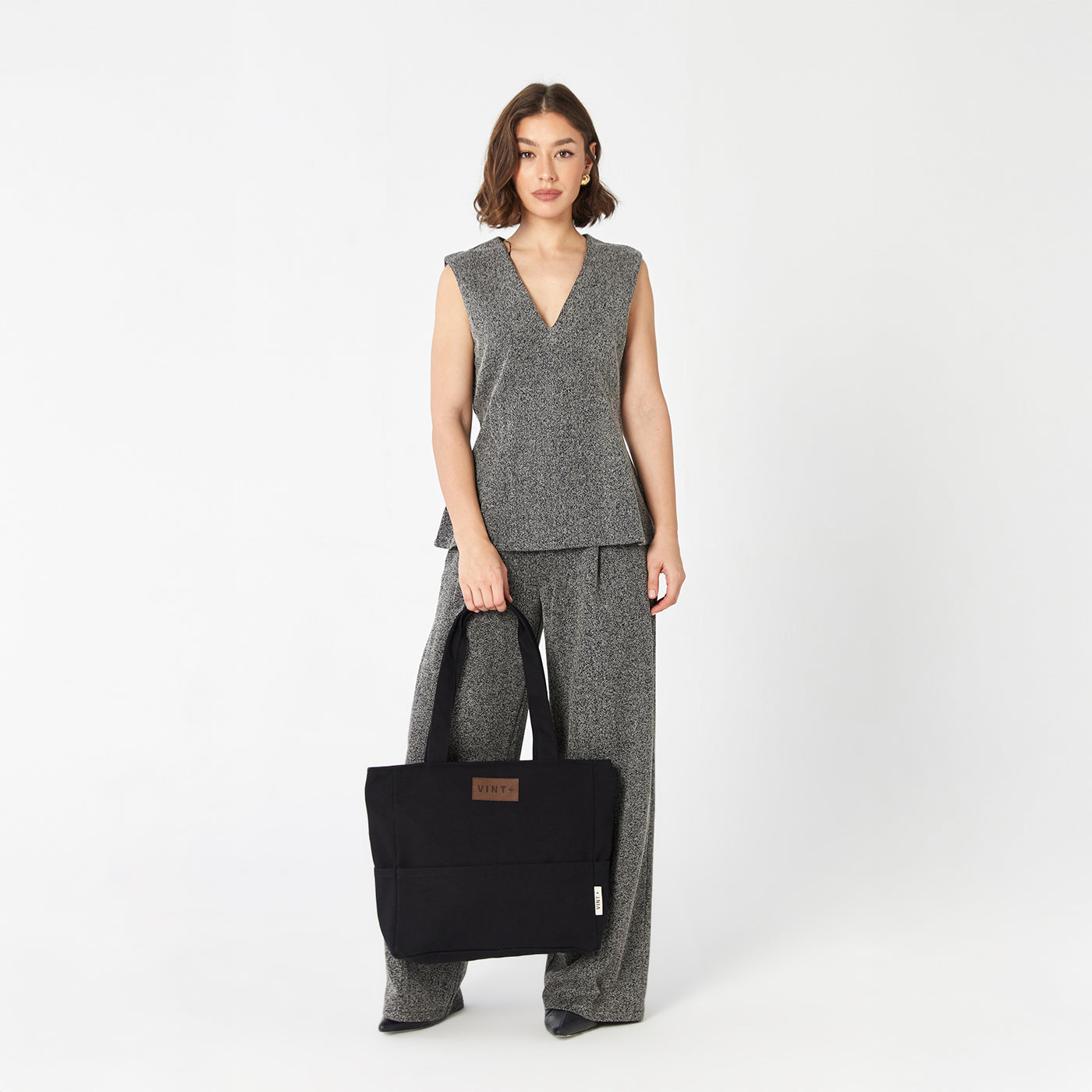 KANVAS SHOPPER ÇANTA - SİYAH
