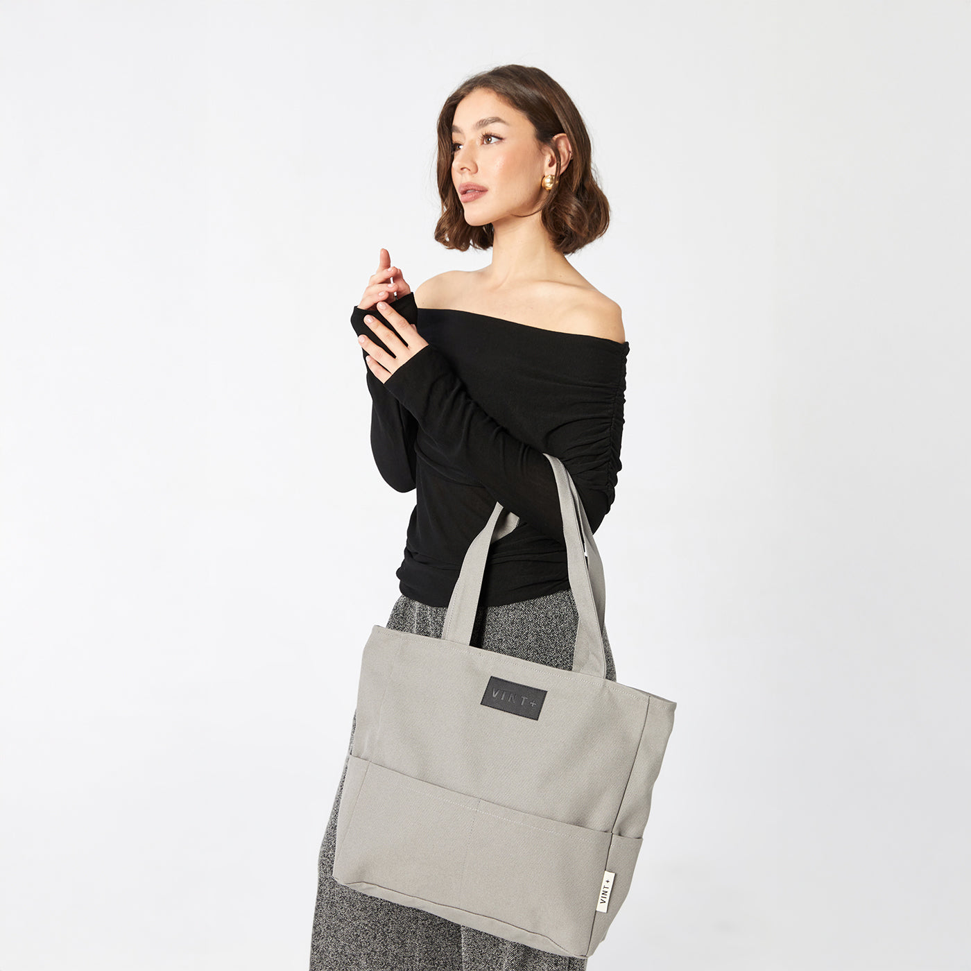 KANVAS SHOPPER ÇANTA - GRİ