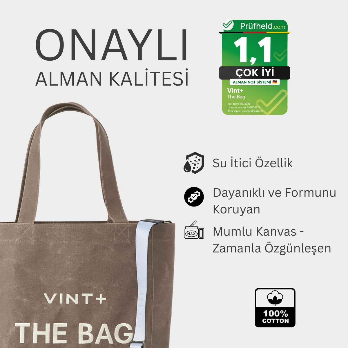 FERMUARLI MUMLU KANVAS TOTE ÇANTA - BÜYÜK - KAHVE