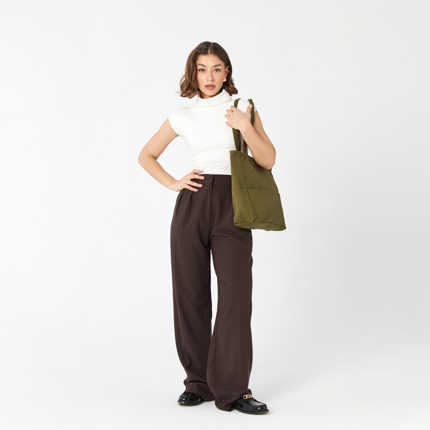 KANVAS SHOPPER ÇANTA - HAKİ