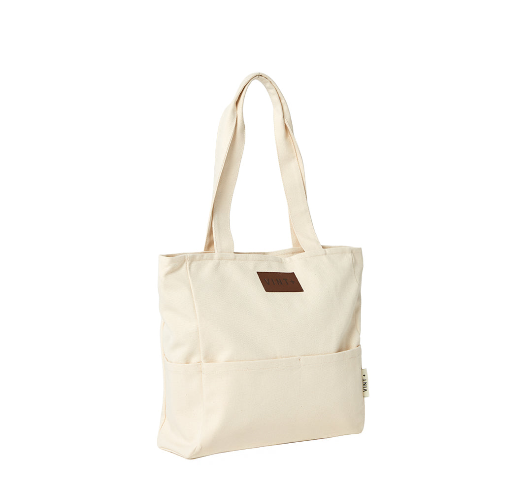 KANVAS SHOPPER ÇANTA - KREM