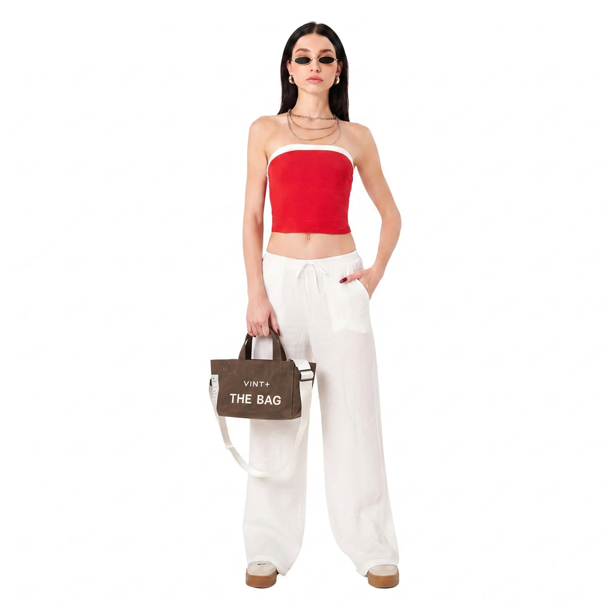 FERMUARLI MUMLU KANVAS TOTE ÇANTA - MİNİ - KAHVE